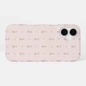 ミニマルな野の花+ドット柄 iPhone 16ケース (裏面横)