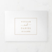 ミニマルな金ゴールド結婚写真の全てを1つに 三つ折り招待状 (カバー)