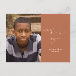 ミニマルな錆の卒業ありがとう写真 ポストカード