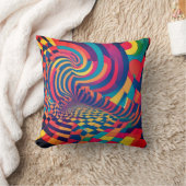 ミニマルな錯覚：ねじれ，チェッカーボードパターン クッション (ブランケット)