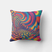 ミニマルな錯覚：ねじれ，チェッカーボードパターン クッション (裏面)