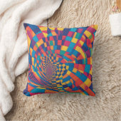 ミニマルな錯覚：チェッカーボードパターンをツイスト クッション (ブランケット)