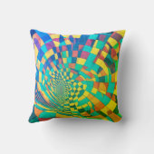 ミニマルな錯覚：チェッカーボードパターンをツイスト クッション (裏面)