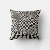 ミニマルな錯覚：チェッカーボードパターンをツイスト クッション (裏面)