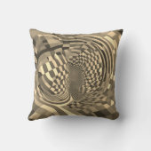 ミニマルな錯覚：チェッカーボードパターンをツイスト クッション (裏面)