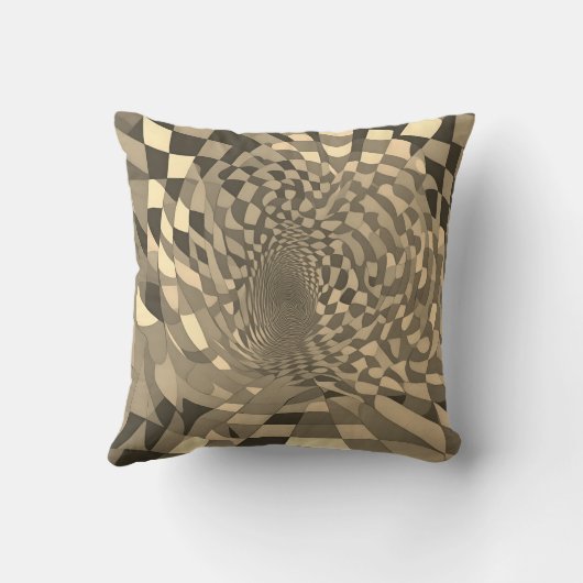 ミニマルな錯覚：チェッカーボードパターンをツイスト クッション (裏面)