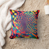 ミニマルな錯覚：チェッカーボードパターンをツイスト クッション (ブランケット)