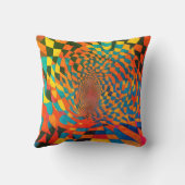 ミニマルな錯覚：チェッカーボードパターンをツイスト クッション (裏面)