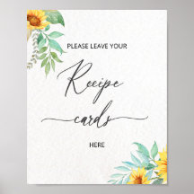 ミニマルな離れひまわりのレシピカード