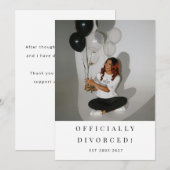 ミニマルな離婚発表フォトカード 案内状 (正面/裏面)