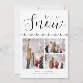 ミニマルな雪の雪の結晶クリスマスフォト シーズンカード (正面)