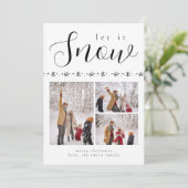 ミニマルな雪の雪の結晶クリスマスフォト シーズンカード (スタンド正面)