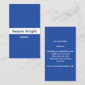 ミニマルな青と白の名刺 名刺 (正面/裏面)