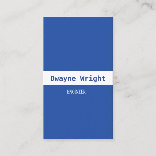 ミニマルな青と白の名刺 名刺 (正面)