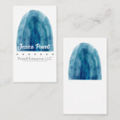 ミニマルな青と白の水色デザイン 名刺 (正面/裏面)