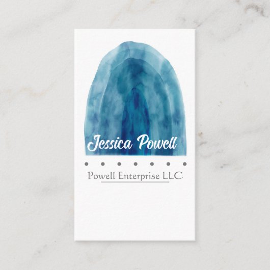 ミニマルな青と白の水色デザイン 名刺 (正面)