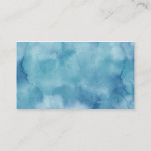 ミニマルな青と白の水色デザイン 名刺 (裏面)