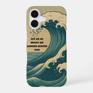 ミニマルな静かな海波「レッツゴー」 iPhone 16ケース
