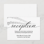 ミニマルな音符 エレガントな結婚式の披露宴 エンクロージャーカード (正面/裏面)