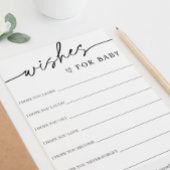 ミニマルな願い事のベビーカード 招待状