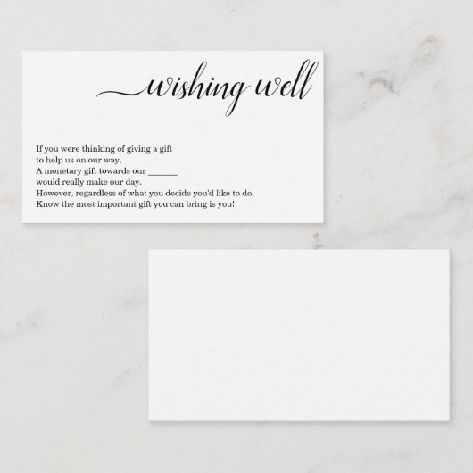 ミニマルな願い事カード - 結婚式招待状 エンクロージャーカード (正面/裏面)