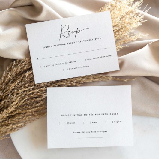 ミニマルな食事選択 RSVP カード