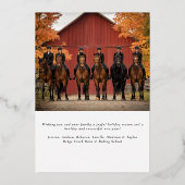 ミニマルな馬のラインアート 緑の馬術 箔シーズンカード (裏面)