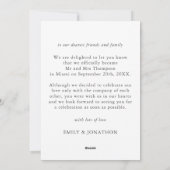 ミニマルな駆け落ち写真発表 シーズンカード (裏面)