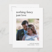 ミニマルな駆け落ち発表写真 案内ポストカード (正面/裏面)