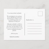 ミニマルな駆け落ち発表写真 案内ポストカード (裏面)