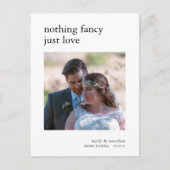 ミニマルな駆け落ち発表写真 案内ポストカード (正面)