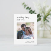 ミニマルな駆け落ち発表写真 案内ポストカード (スタンド正面)