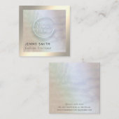 ミニマルな高級金ゴールドホログラフィカスタムックのロゴ スクエア名刺 (正面/裏面)