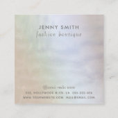 ミニマルな高級金ゴールドホログラフィカスタムーのロゴマークsqu スクエア名刺 (裏面)