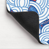 ミニマルな魚と波 マウスパッド (コーナー)