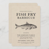 ミニマルな魚揚げ物のパーティーによってカスタマイズ招待状 招待状 (正面/裏面)