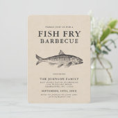 ミニマルな魚揚げ物のパーティーによってカスタマイズ招待状 招待状 (スタンド正面)