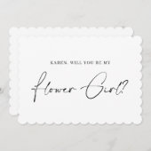 ミニマルな鱗片花ガール提案カード 招待状 (正面/裏面)