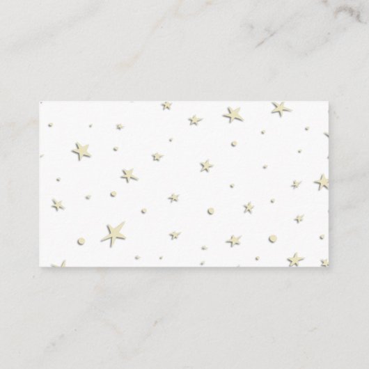 ミニマルな黄色い星が本の赤ちゃんシャワーを持参 エンクロージャーカード (裏面)
