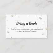 ミニマルな黄色い星が本の赤ちゃんシャワーを持参 エンクロージャーカード (正面)