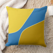 ミニマルな黄色と青の不規則な四分図形 クッション (ブランケット)