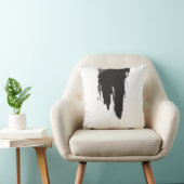 ミニマルな黒いペンキの打撃 クッション (椅子)