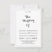 ミニマルな黒い書結婚道は 招待状 (正面)