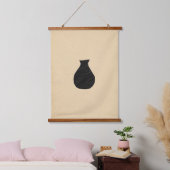 ミニマルな黒い花瓶 吊り下げ型タペストリー (寝室)