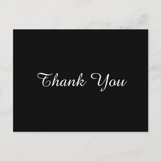 ミニマルな黒と白のビジネスお礼カード ポストカード (正面)