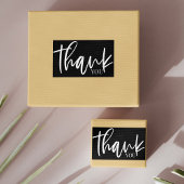 ミニマルな黒と白の感謝ステッカー ラベル