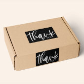 ミニマルな黒と白の感謝ステッカー ラベル