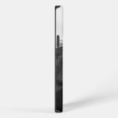 ミニマルな黒と白の馬の肖像画 乗馬愛好家 iPhoneケース (右側面)