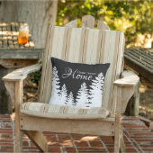 ミニマルな黒松と白松のシルエット アウトドアクッション (椅子)