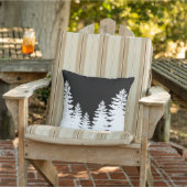 ミニマルな黒松と白松のシルエット アウトドアクッション (椅子)